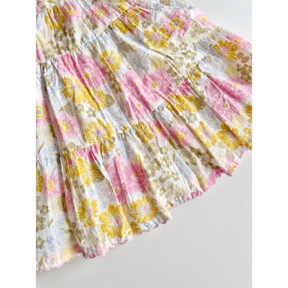 Baby Girl CYNTHIA ROWLEY Pink Yellow Floral Cotton A-Line Tent Dress, Size 24M - Picture 3 of 9